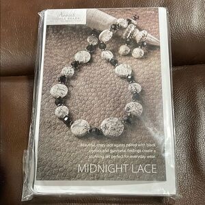 Annie Black and Gray Necklace Midnight Lace Collection